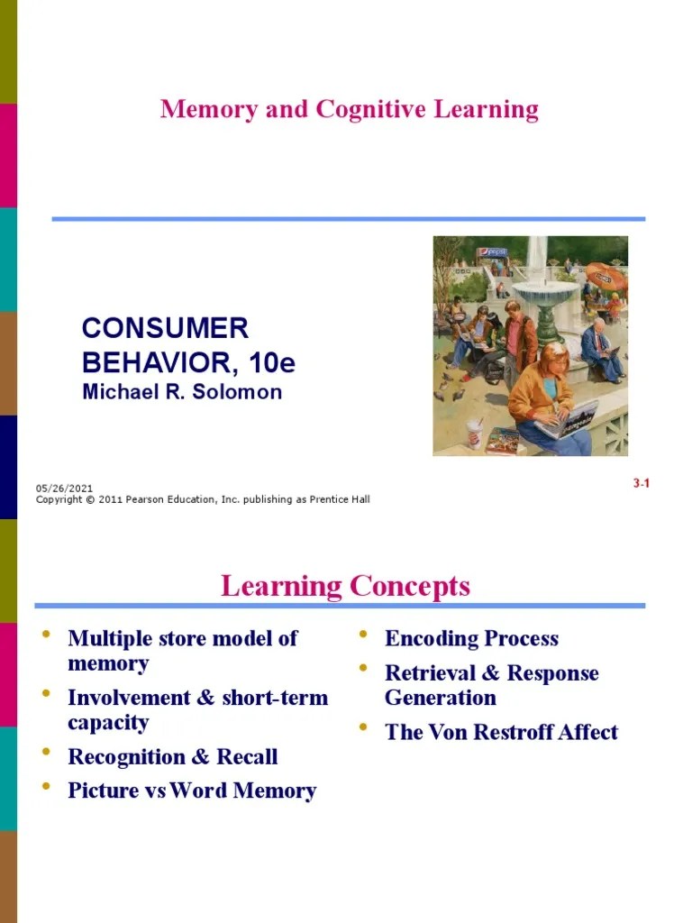 Memory And Cognitive Learning: Consumer Behavior, 10E | PDF | Memory ...