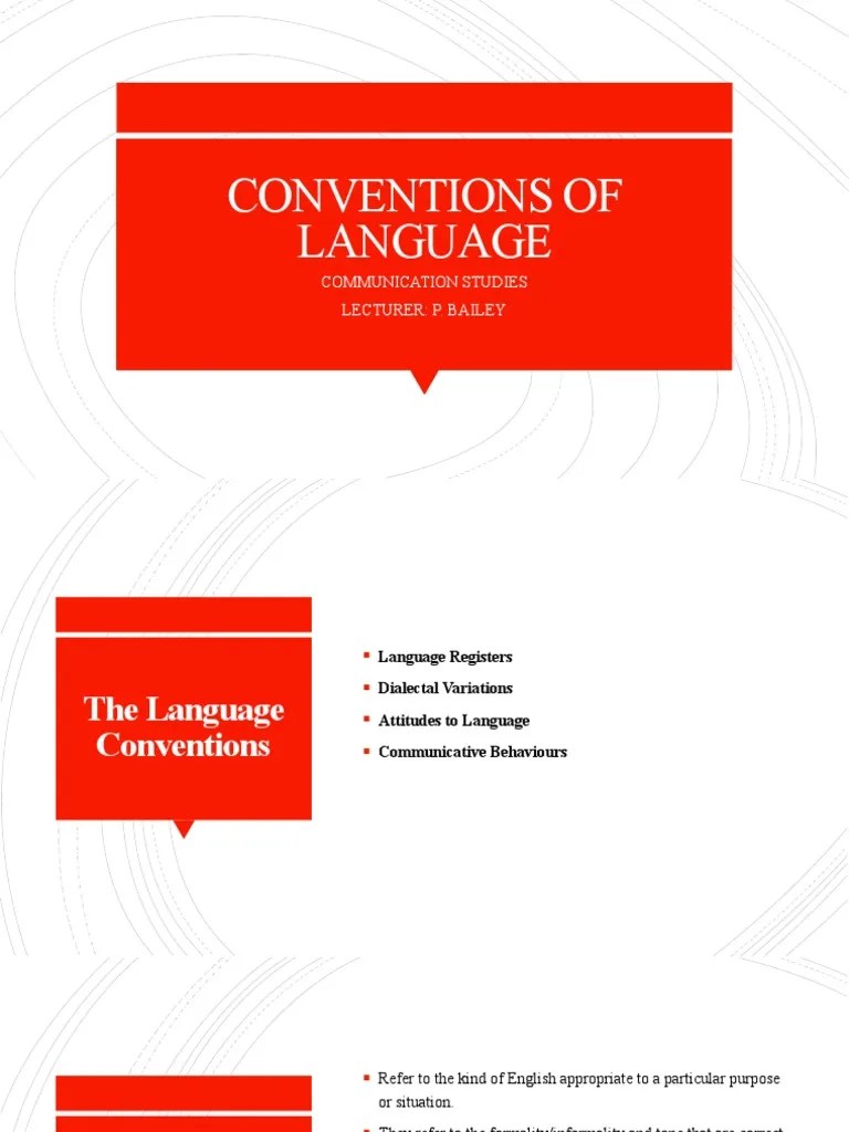 Conventions Of Language | PDF | English Language | Human Communication