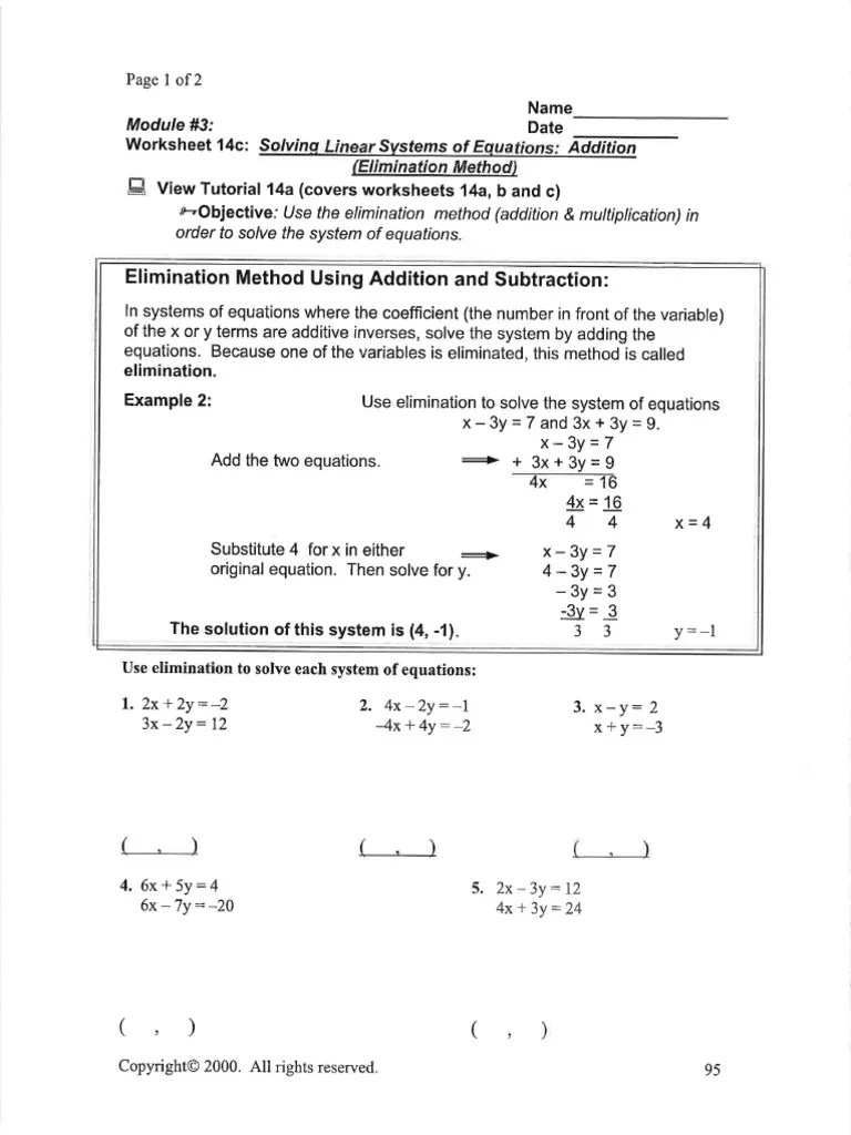 Use the method of substitution to solve each other of the pair of simultaneous equations: 0123 001 Pdf