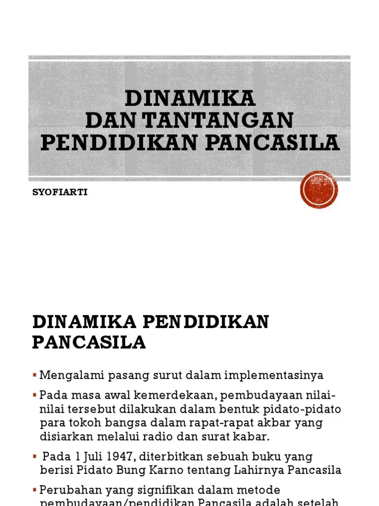Dinamika Dan Tantangan Pendidikan Pancasila | PDF