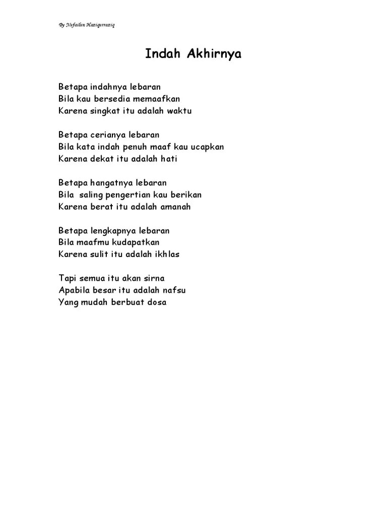 Puisi Indah Akhirnya | PDF