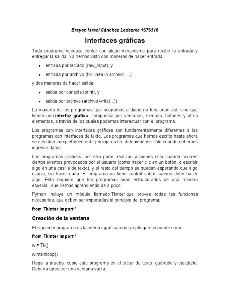 Interfaces Graficas | PDF | Programa De Computadora | Programación