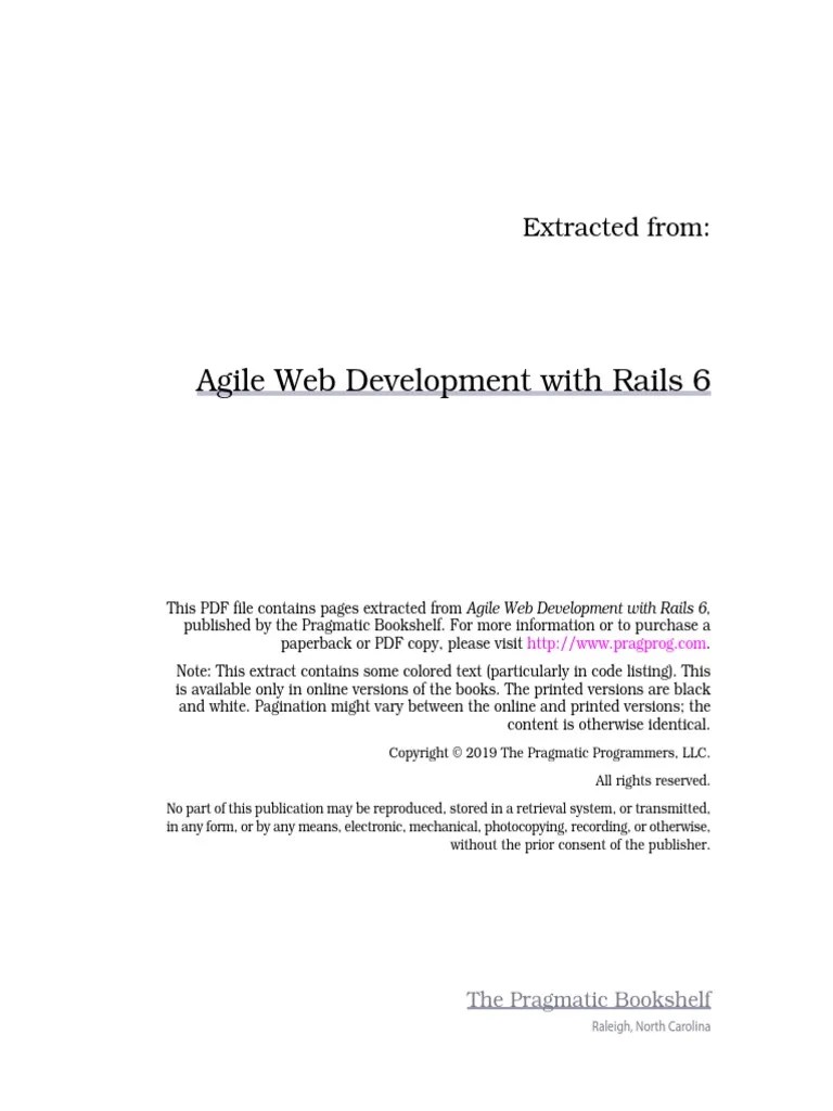 Agile Web Development With Rails 6 | PDF