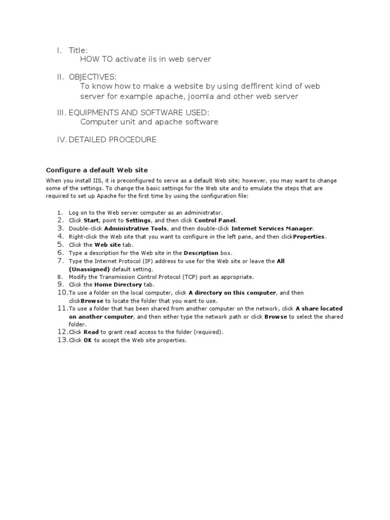 Iis Web Server | PDF | Internet Information Services | Internet