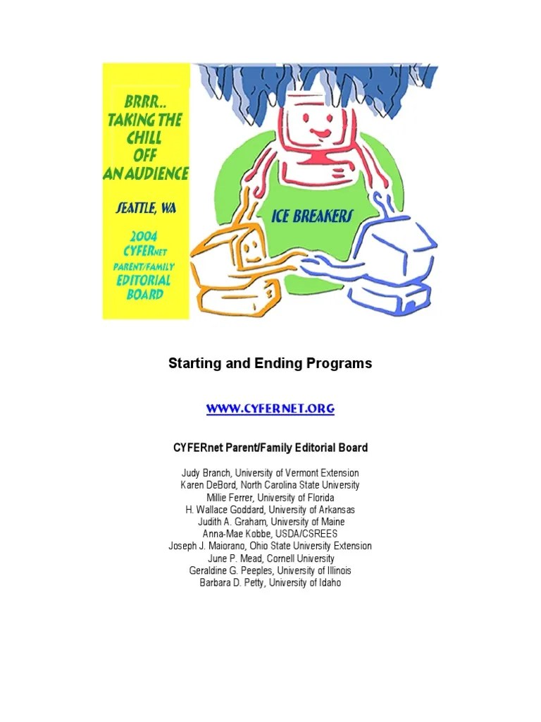 Icebreakers | PDF | Sandwich | Learning