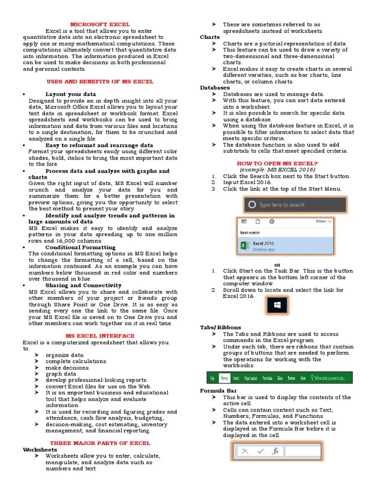 MS Excel Interface | Download Free PDF | Microsoft Excel | Spreadsheet