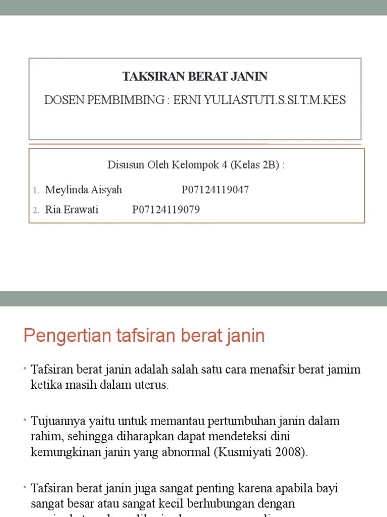 Taksiran Berat Janin | PDF