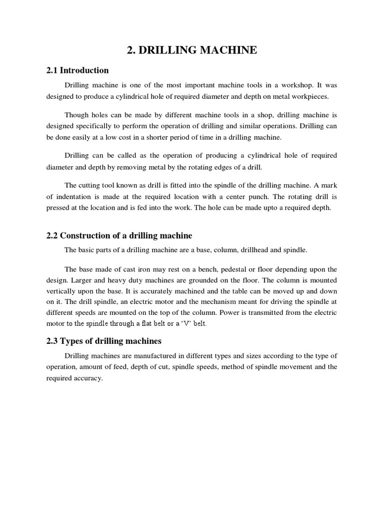 Drilling Machine | Download Free PDF | Grinding (Abrasive Cutting ...