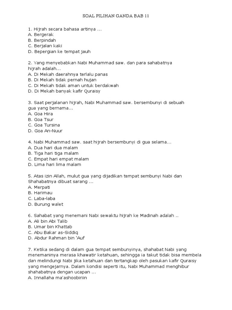 Soal Bab 11 Hijrah | PDF