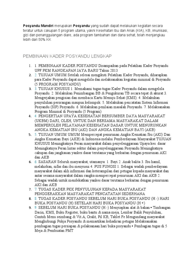 Posyandu Mandiri | PDF