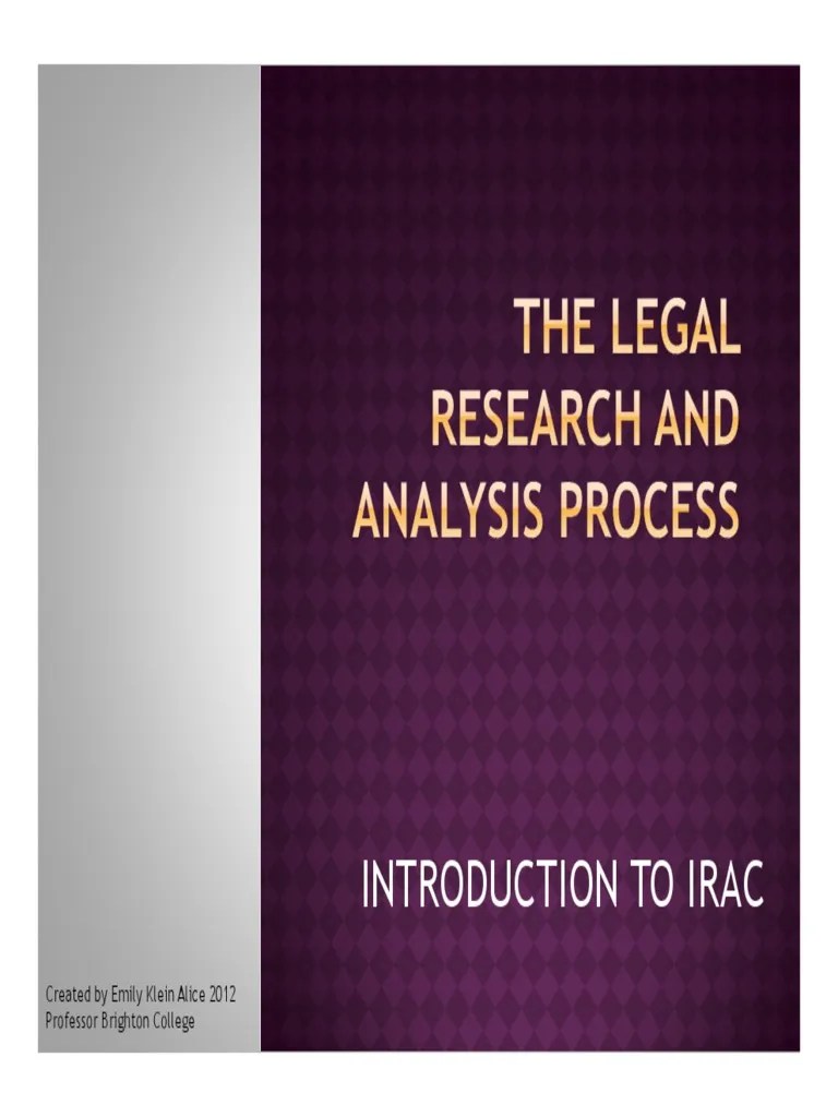 IRAC Lesson 2 | PDF | Justice | Crime & Violence