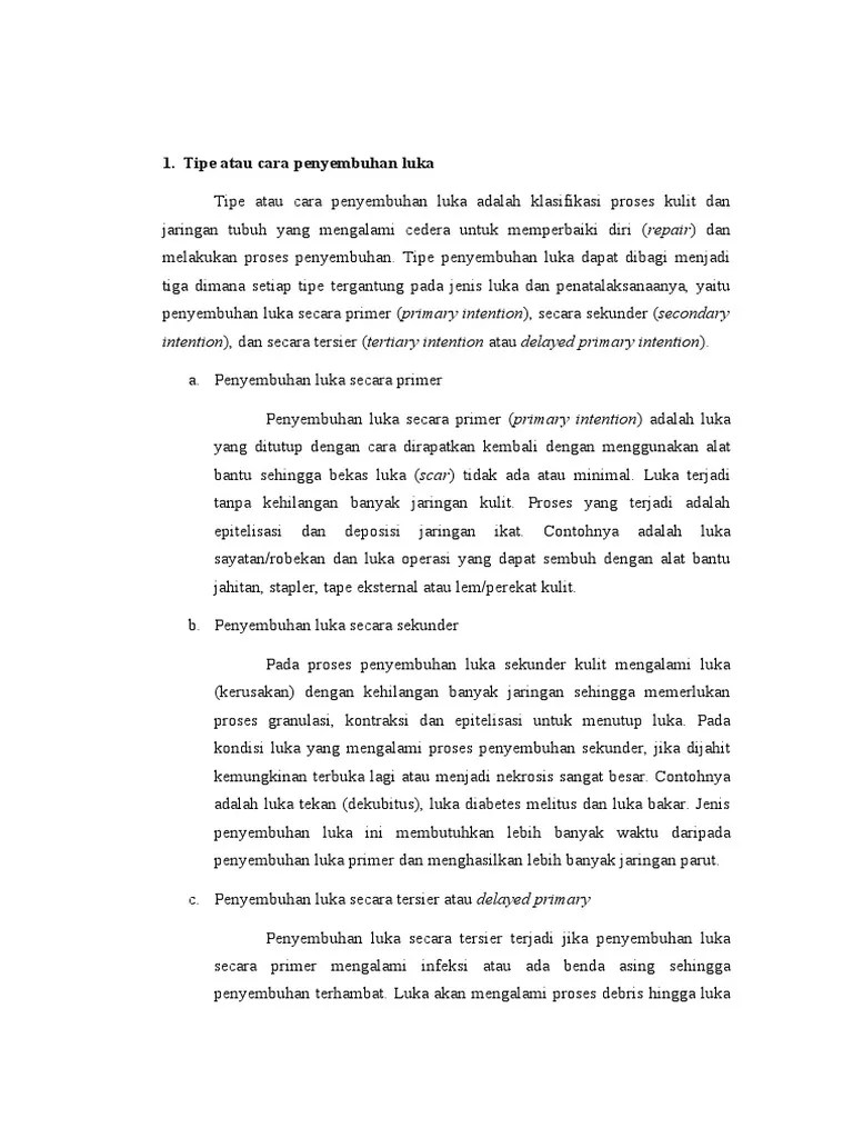 Tipe Penyembuhan Luka Dan Mekanisme Penyembuhan Luka | PDF