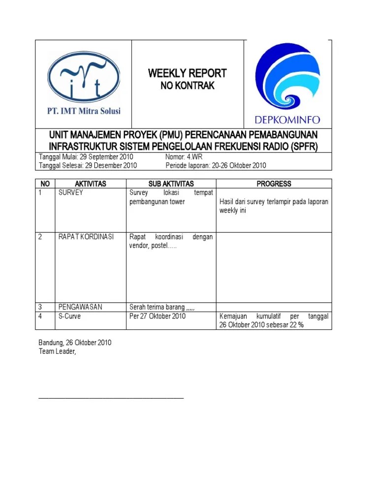 By operator sekolah post a comment . Contoh Laporan Kerja Bulanan Peatix