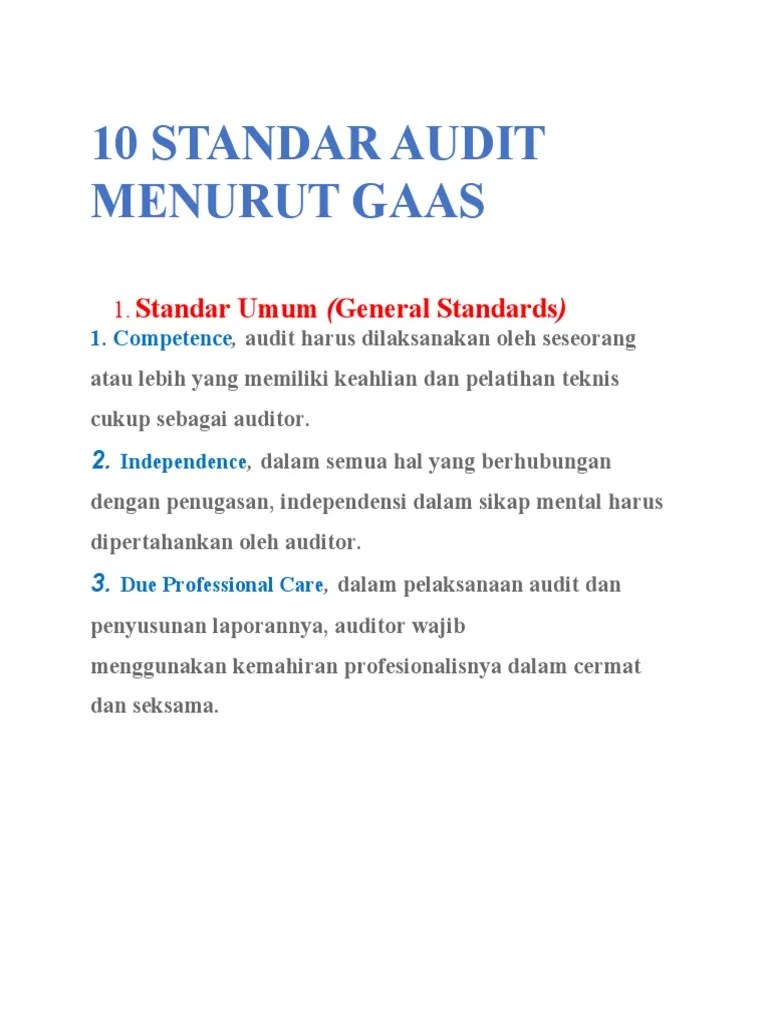 10 Standard Auditing | PDF