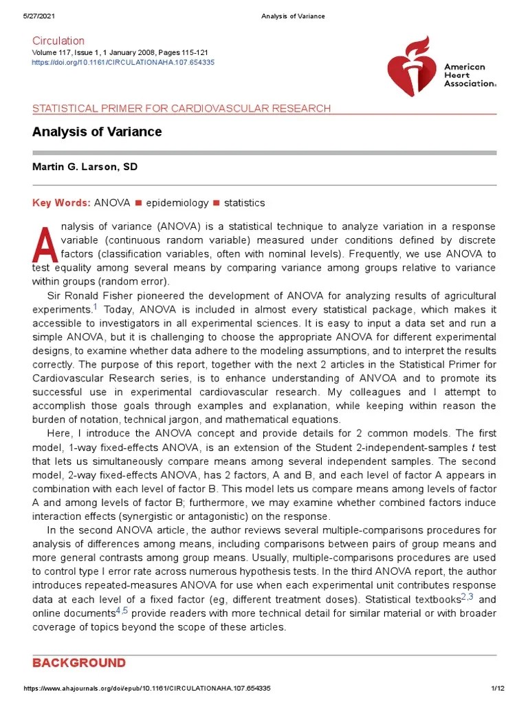 Analysis Of Variance | PDF | Analysis Of Variance | Errors And Residuals