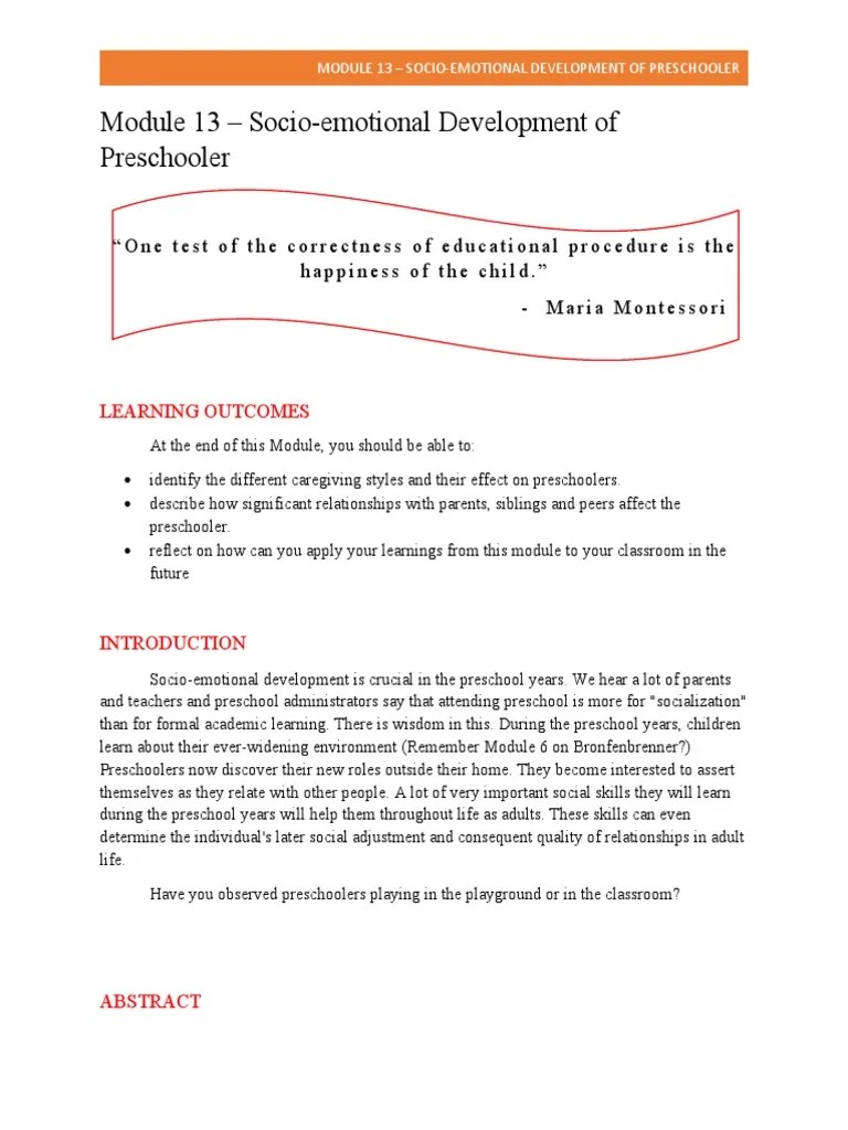 Module 17 Socio Emotional Development Of The Preschooler Pdf Pdf - Best Light Wallpapers in Retina