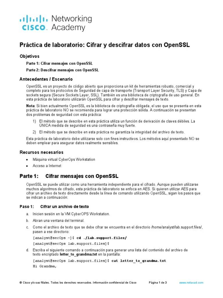 Lab - Encrypting And Decrypting Data Using OpenSSL-1593546429 | PDF ...