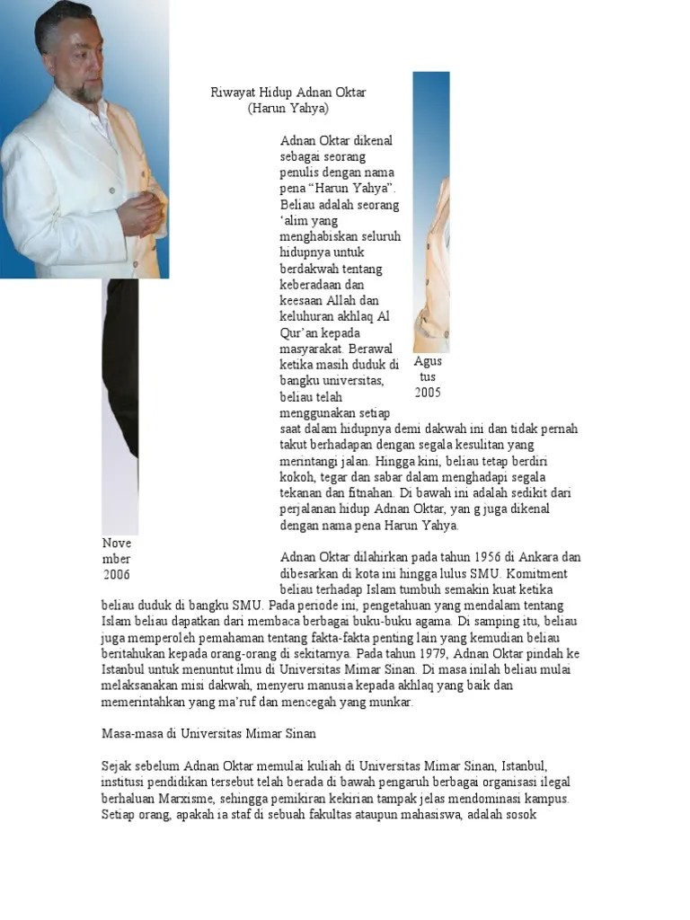 Riwayat Hidup Adnan Oktar | PDF