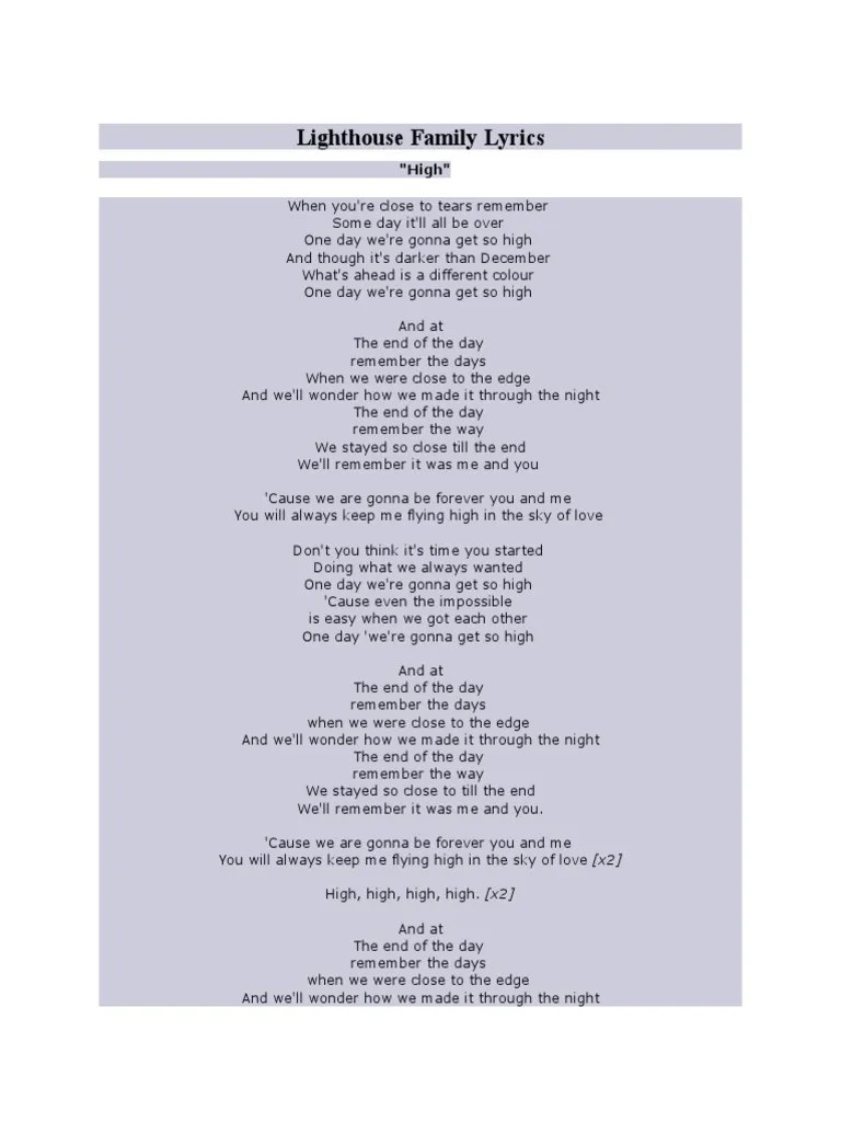 Lighthouse Family Lyrics | PDF