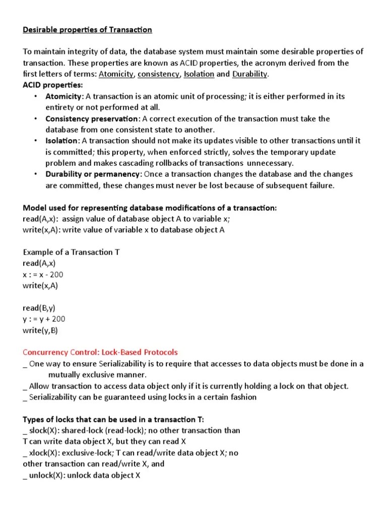 ACID Properties Of Transaction | PDF | Database Transaction | Acid
