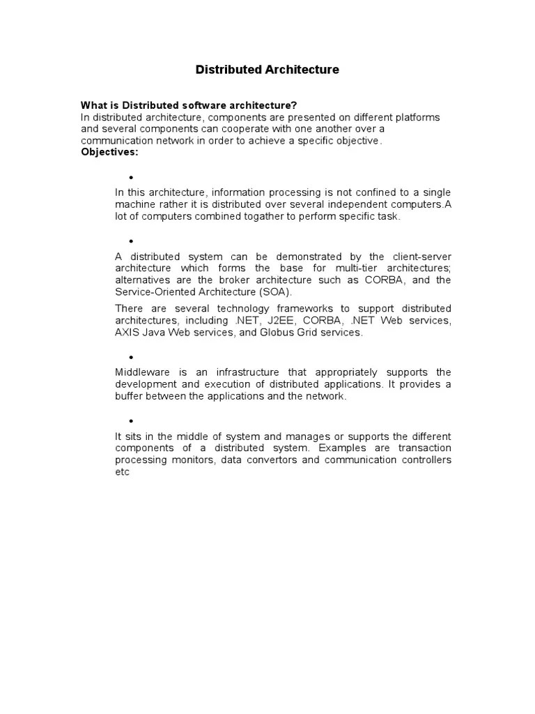 What Is Distributed Software Architecture? | PDF | Client–Server Model ...