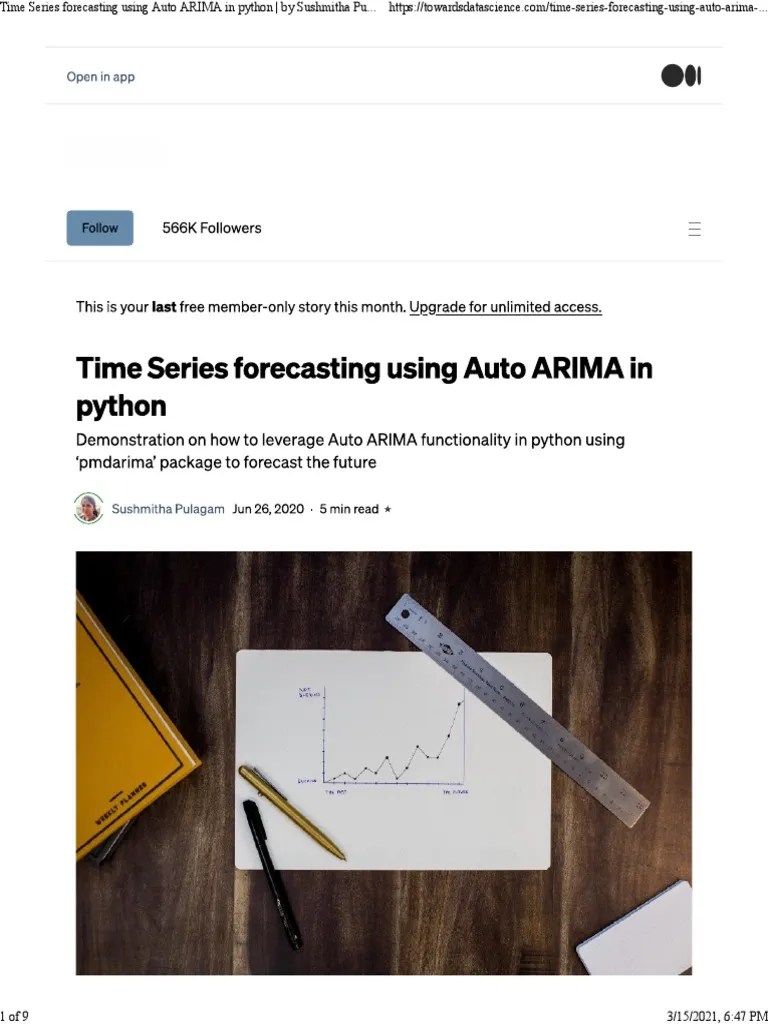 Time Series Forecasting Using Autoarima Python | PDF