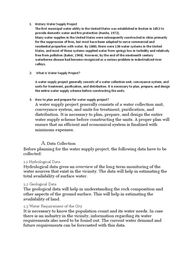 Water Supply Project | PDF | Water Supply | Hydraulic Engineering