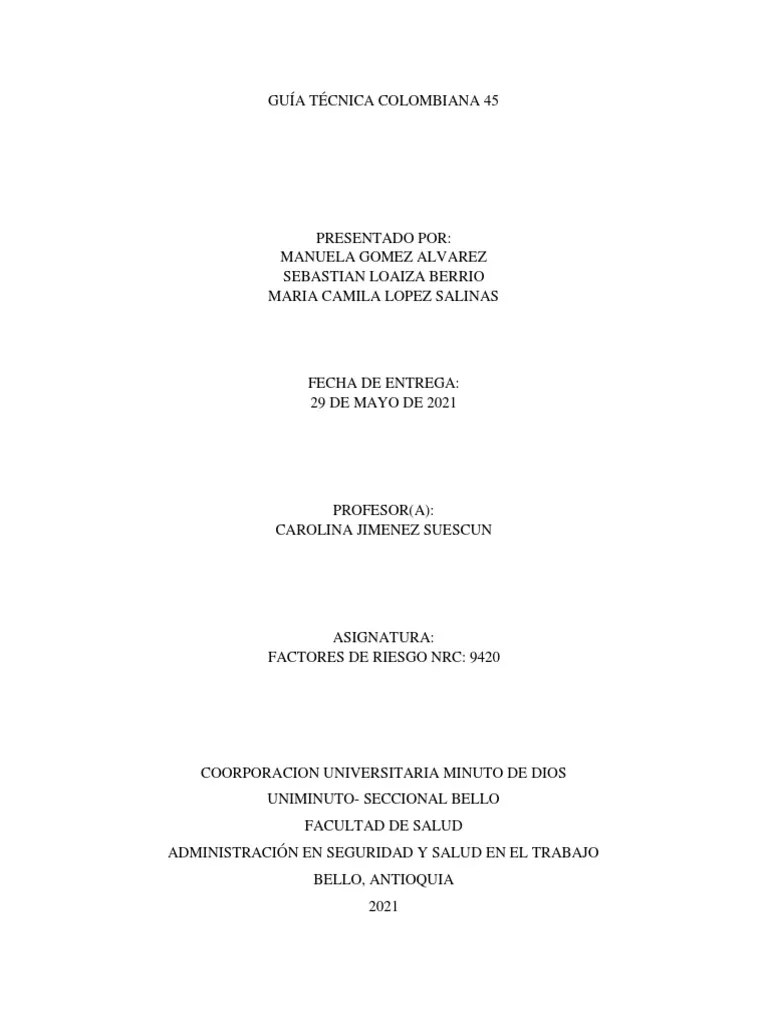 GTC 45 | PDF | Riesgo | Evaluación