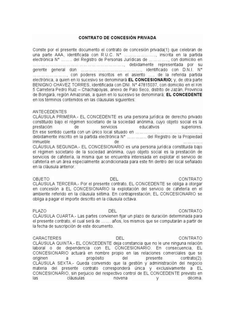 CONTRATO DE CONCESIÓN PRIVADA | PDF | Arbitraje | Justicia