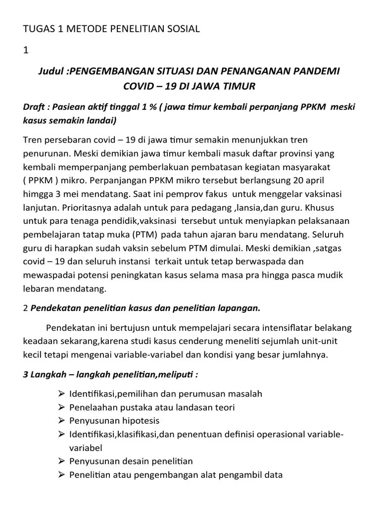 Tugas 1 Metode Penelitian Sosial | PDF