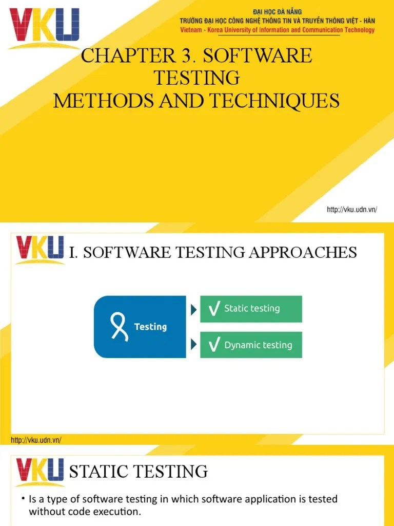 Chapter 3. Software Testing Methods And Techniques | PDF | Software Testing | Variable (Computer ...