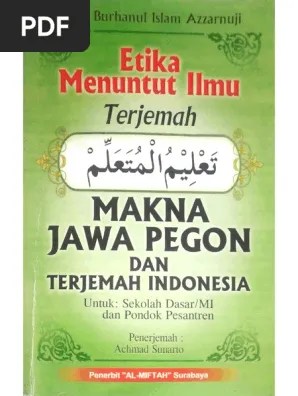 Belanja online aman dan nyaman di kitab makna pesantren, semen, kab. Ta Limul Muta Alim Makna Pegon Dan Indonesia Pdf