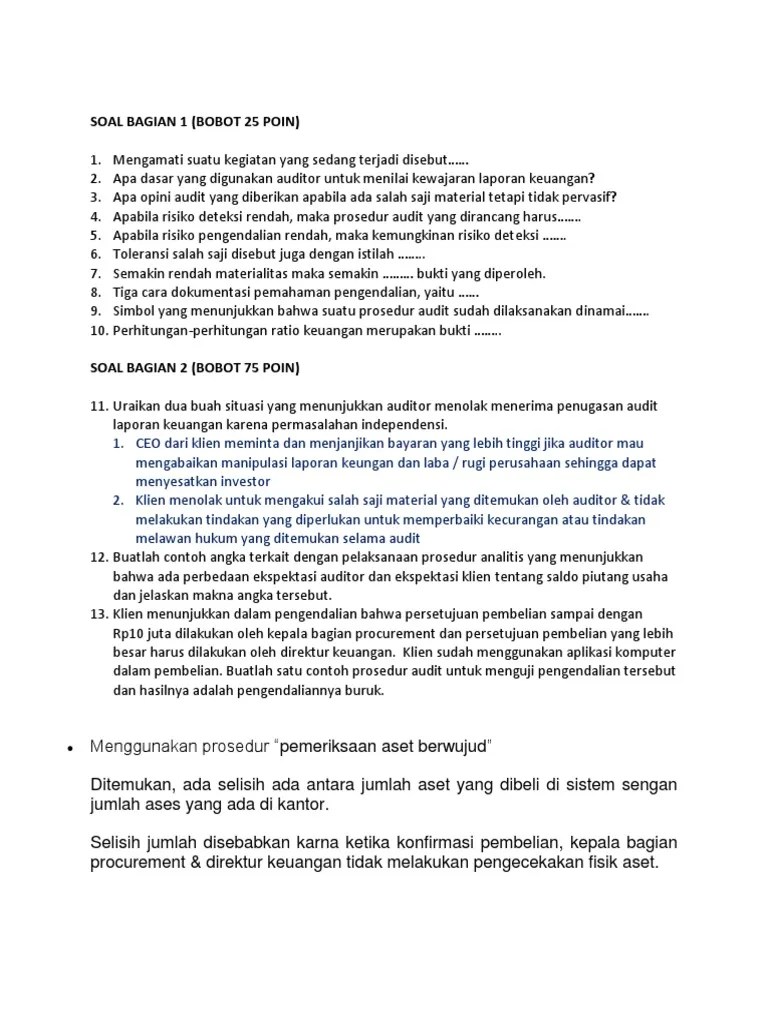 Contoh Soal Pengauditan | PDF