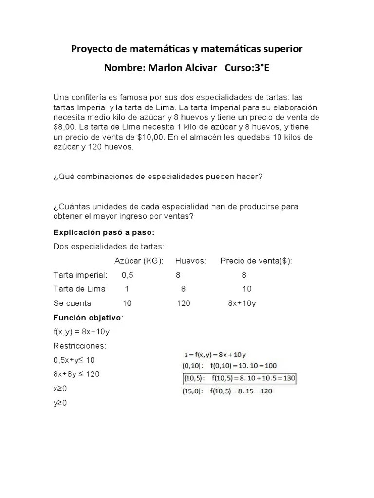 Proyecto De Matematicas | PDF