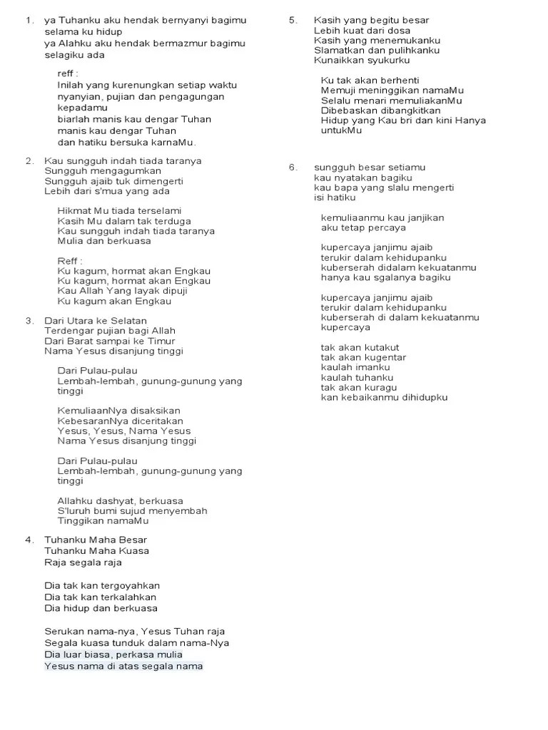 Ya Tuhanku Aku Hendak Bernyanyi Bagimu | PDF