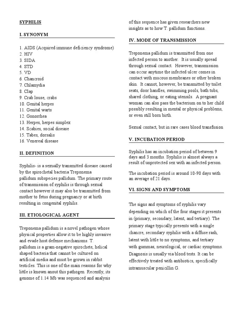 SYPHILIS | PDF | Infection | Sexually Transmitted Infection