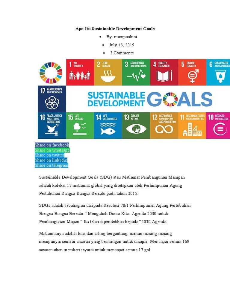 Apa Itu Sustainable Development Goals | PDF