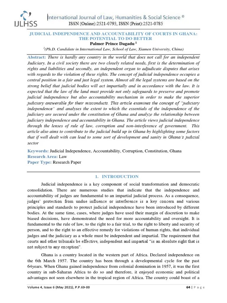 Judicial Independence And Accountability | PDF | Supreme Courts | Judge