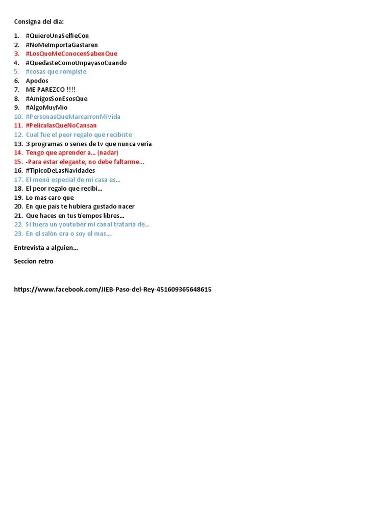 Consigna Del Dia | PDF