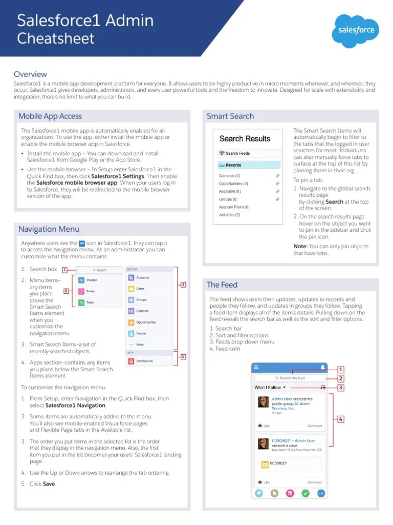 SF S1-Admin Cheatsheet Web | PDF | Mobile App | Page Layout
