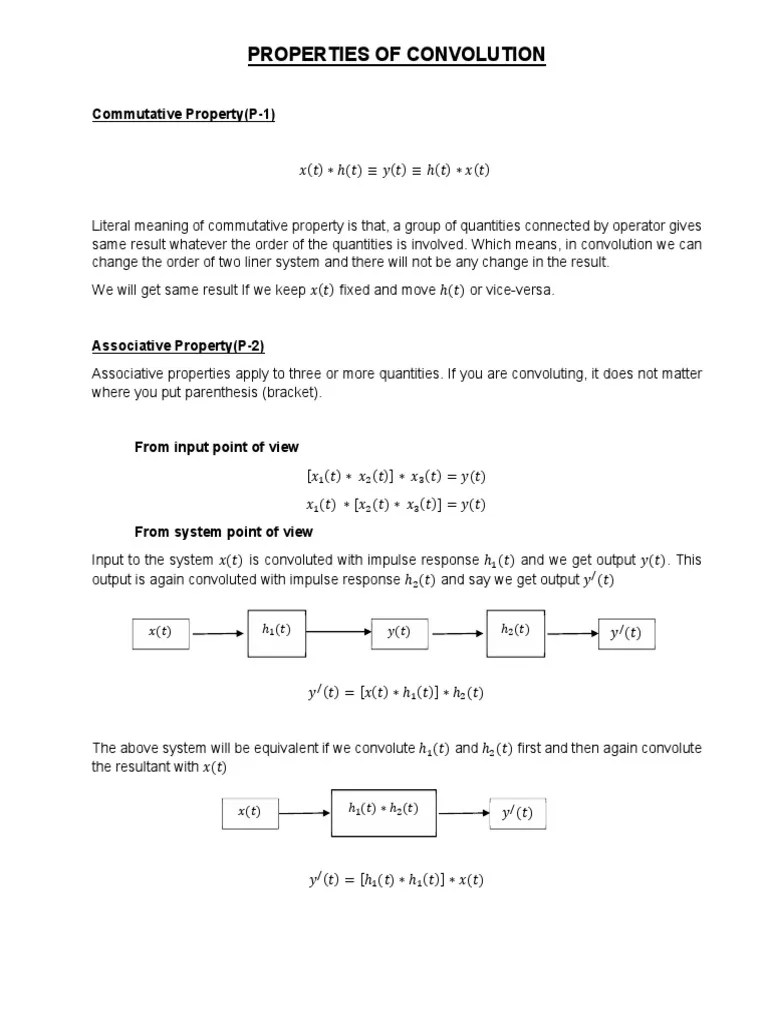 Convolution Properties | PDF | Convolution | Function (Mathematics)