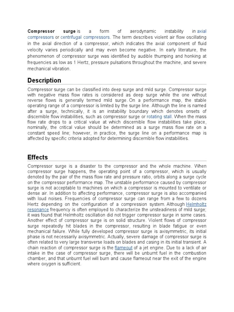 Description: Compressor Surge Is A Form Of Aerodynamic Instability In ...