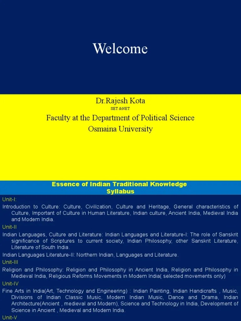 Essence Of Indian Traditional Knowledge | PDF | Civilization | Traditions