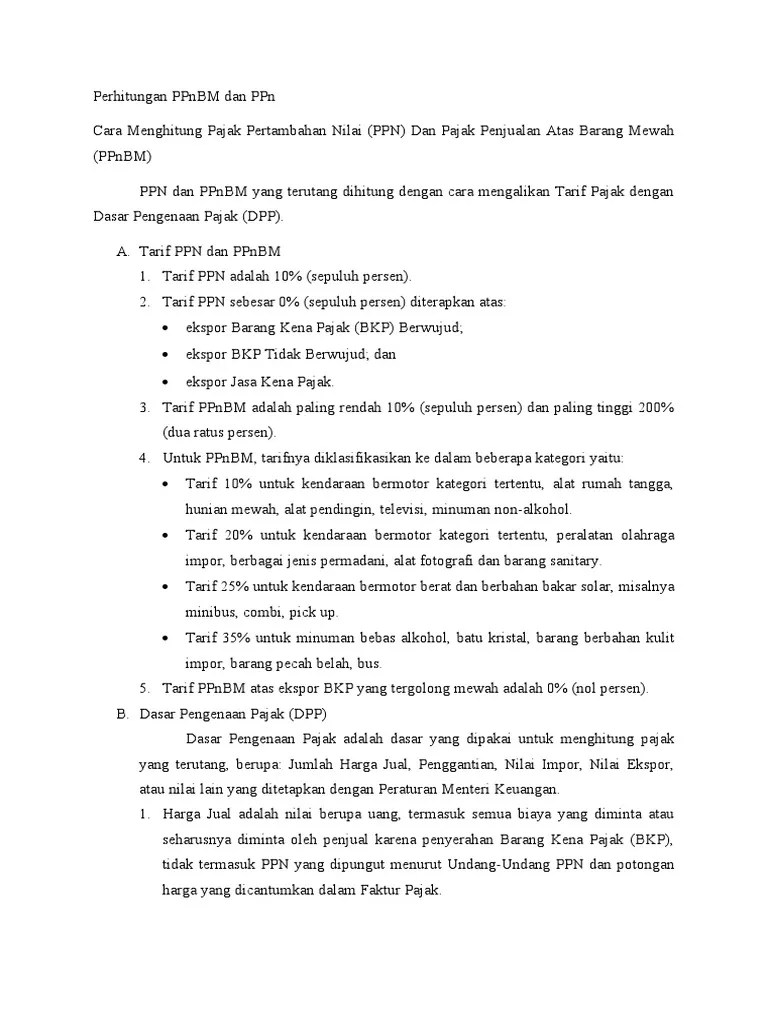 Perhitungan PPNBM Dan PPN | PDF | Hukum