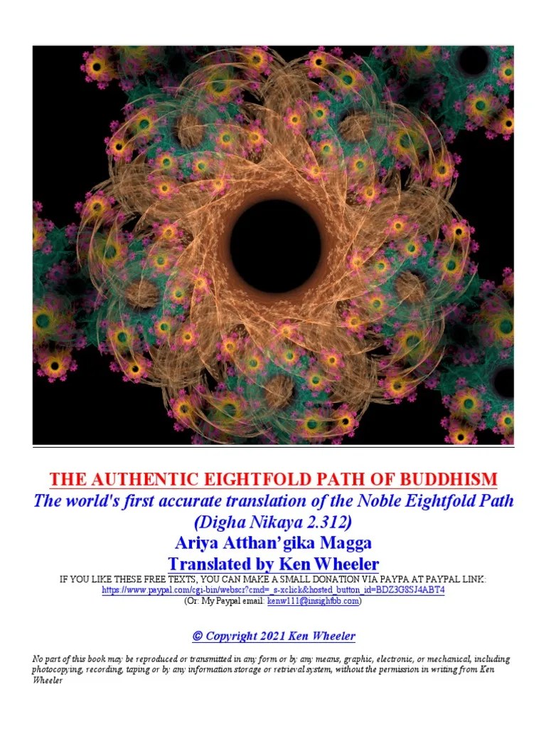The Authentic Eightfold Path Of Buddhism | PDF | Sanskrit | Enlightenment In Buddhism