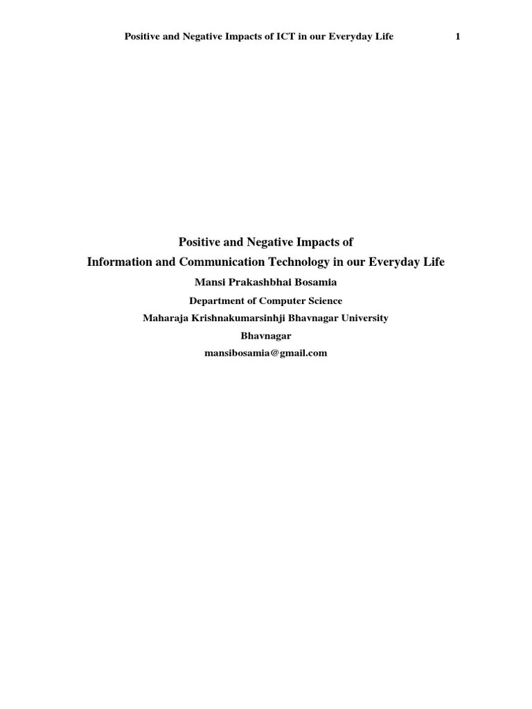 A Comprehensive Analysis Of The Positive And Negative Impacts Of ...