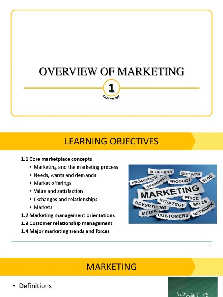 SLIDE Principles Of Marketing - Chapter 1 | PDF | Marketing | Sales