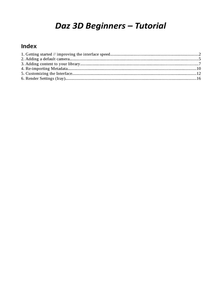 Daz 3D Beginners' Tutorial | PDF | Rendering (Computer Graphics) | Directory (Computing)