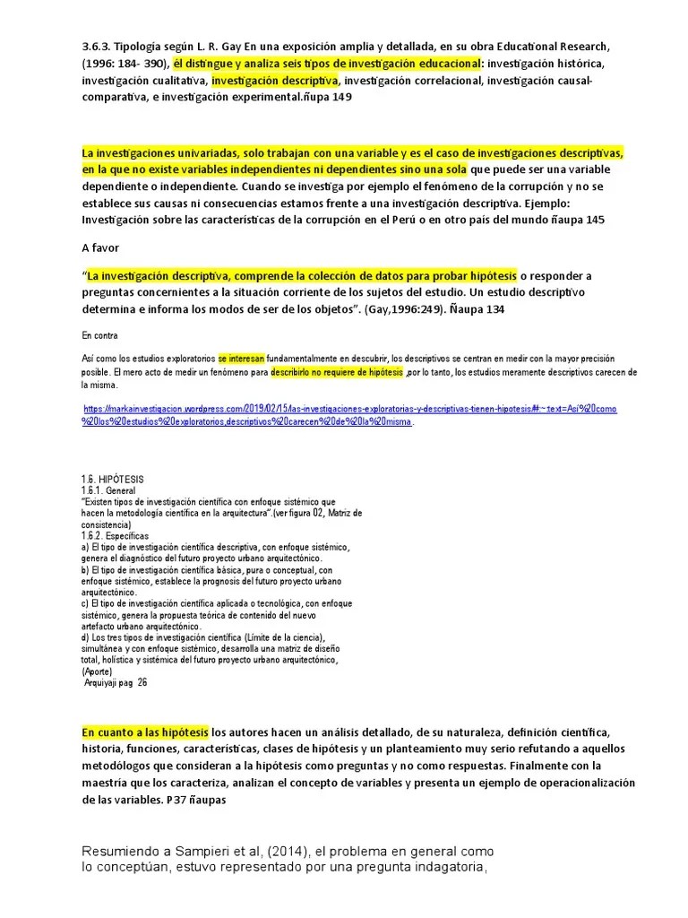 Primer Exámen Tesis II | PDF | Método Científico | Hipótesis