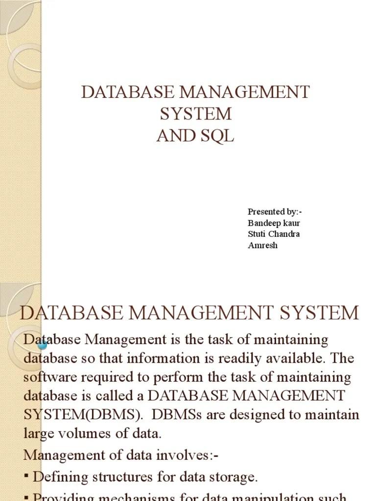Database Management System | PDF | Databases | Microsoft Sql Server